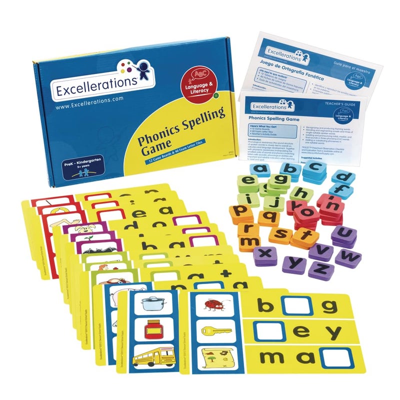 Excellerations Phonics Spelling Game for Kids and Classrooms Classroom Activity (12 Game Boards) (Item # PSG) - Image 2